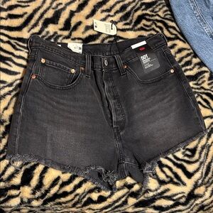 Levis 501 Black Jean Shorts